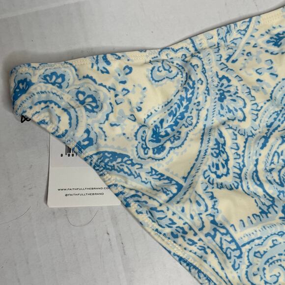 Faithfull The Brand Palmero Paisley Bikini Bottom Powder Blue NWT Women XXL - Picture 5 of 7
